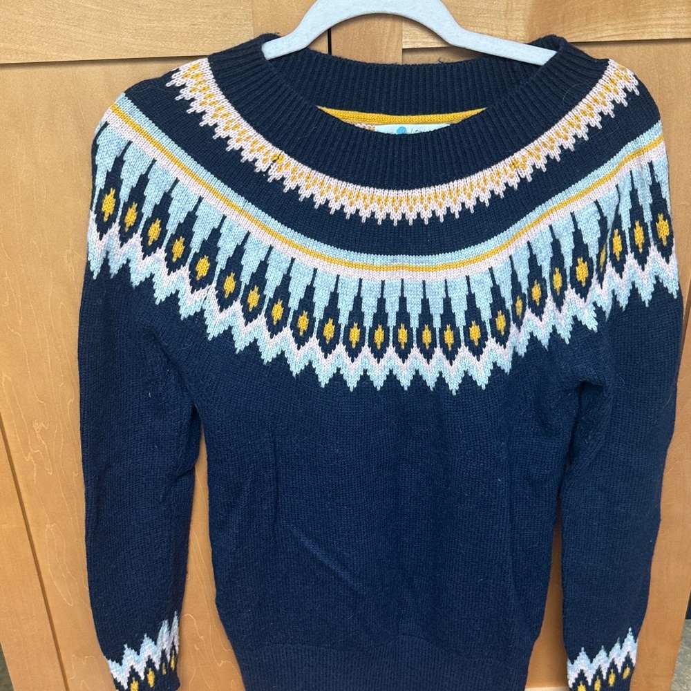Boden Navy Isles Patterned Sweater